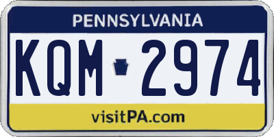 PA license plate KQM2974