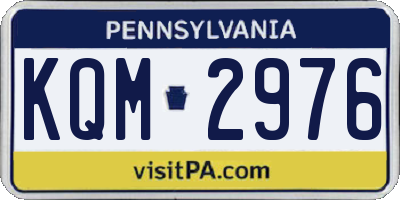 PA license plate KQM2976