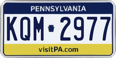 PA license plate KQM2977