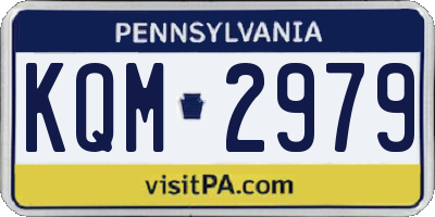 PA license plate KQM2979