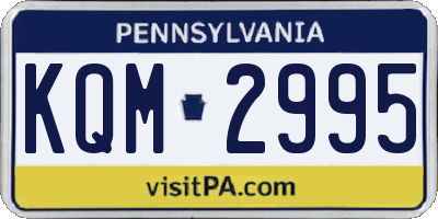 PA license plate KQM2995