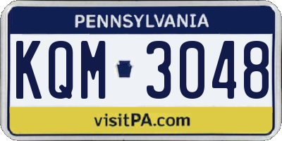 PA license plate KQM3048