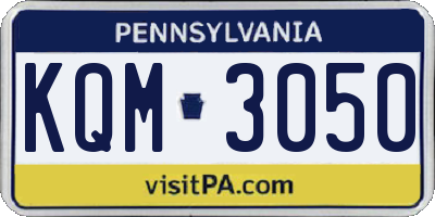 PA license plate KQM3050