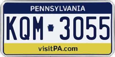 PA license plate KQM3055