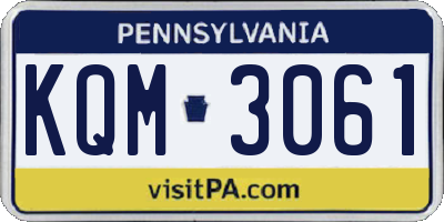 PA license plate KQM3061