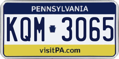PA license plate KQM3065
