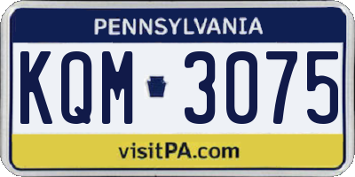 PA license plate KQM3075