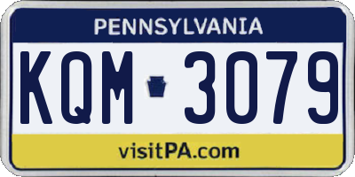 PA license plate KQM3079