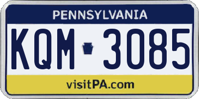 PA license plate KQM3085