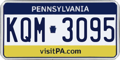 PA license plate KQM3095