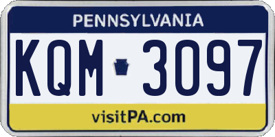 PA license plate KQM3097
