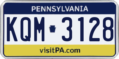 PA license plate KQM3128