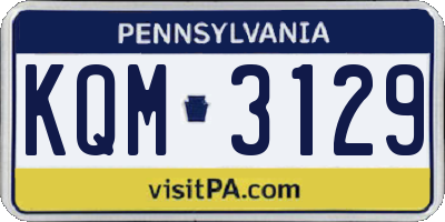 PA license plate KQM3129