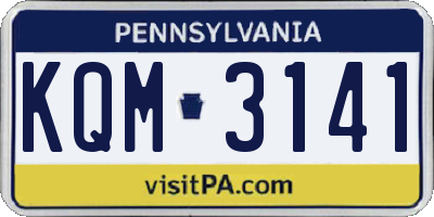 PA license plate KQM3141