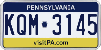 PA license plate KQM3145