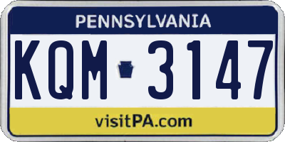 PA license plate KQM3147