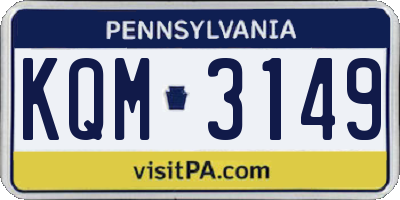 PA license plate KQM3149