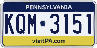 PA license plate KQM3151