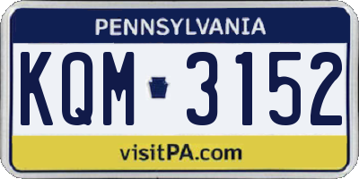 PA license plate KQM3152