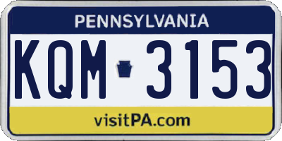 PA license plate KQM3153