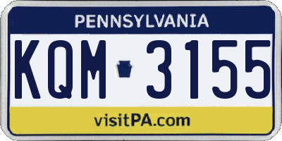 PA license plate KQM3155