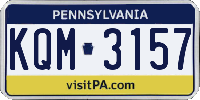 PA license plate KQM3157