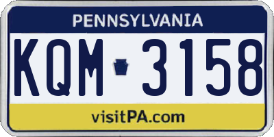 PA license plate KQM3158