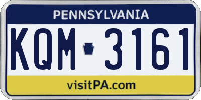PA license plate KQM3161