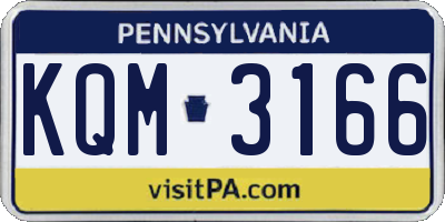 PA license plate KQM3166