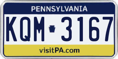 PA license plate KQM3167
