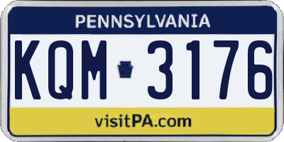PA license plate KQM3176