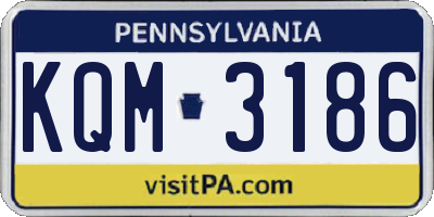 PA license plate KQM3186
