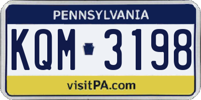 PA license plate KQM3198