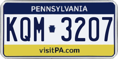 PA license plate KQM3207