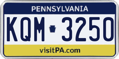 PA license plate KQM3250