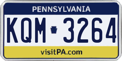 PA license plate KQM3264