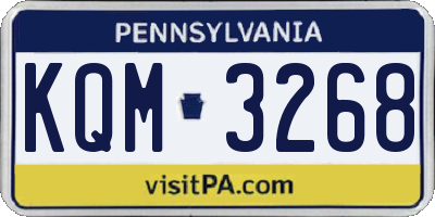 PA license plate KQM3268