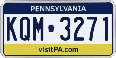 PA license plate KQM3271