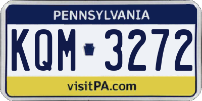 PA license plate KQM3272