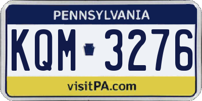 PA license plate KQM3276