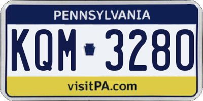 PA license plate KQM3280