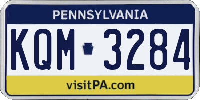 PA license plate KQM3284