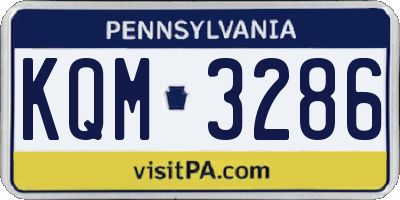 PA license plate KQM3286