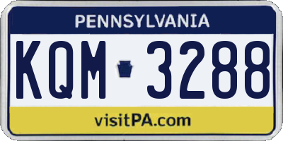 PA license plate KQM3288