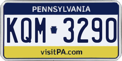 PA license plate KQM3290
