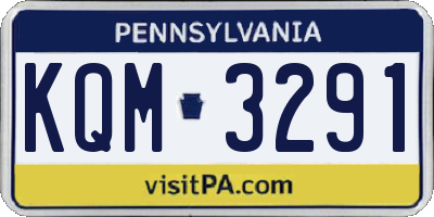 PA license plate KQM3291