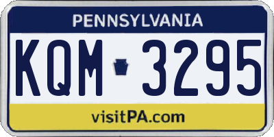 PA license plate KQM3295
