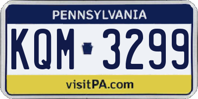 PA license plate KQM3299