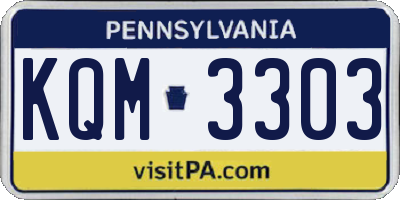 PA license plate KQM3303