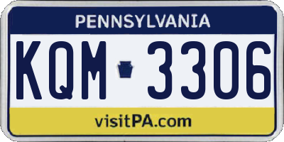 PA license plate KQM3306